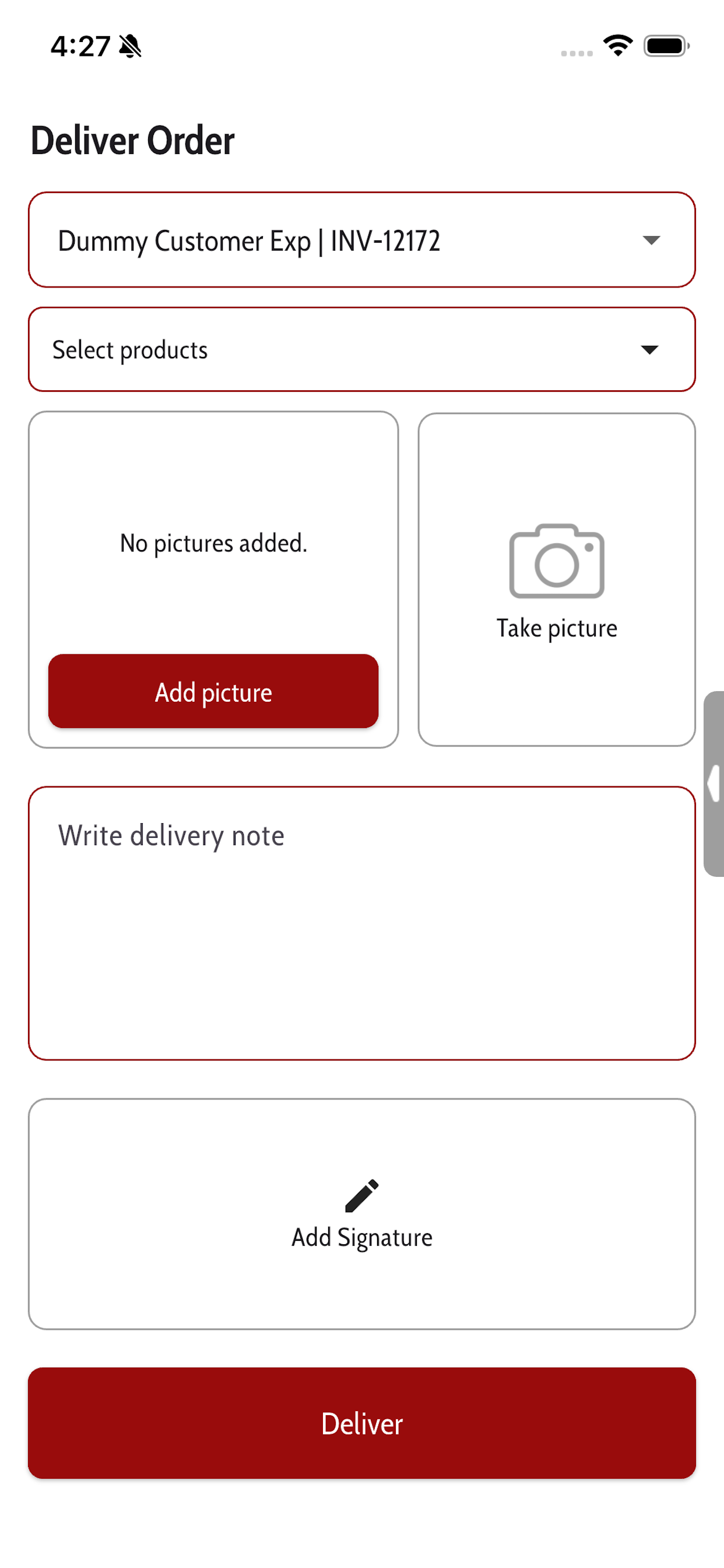Delivery List